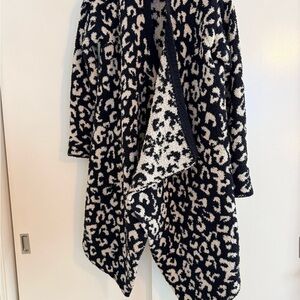 UGG Black and Cream leopard Teddy Sweater Jacket